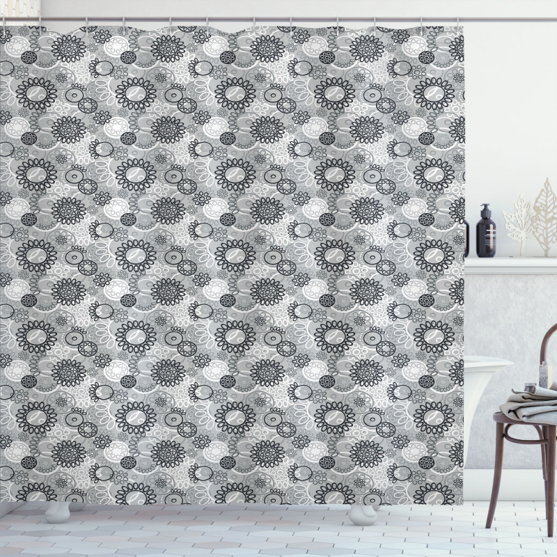 Greyscale Garden Art Shower Curtain