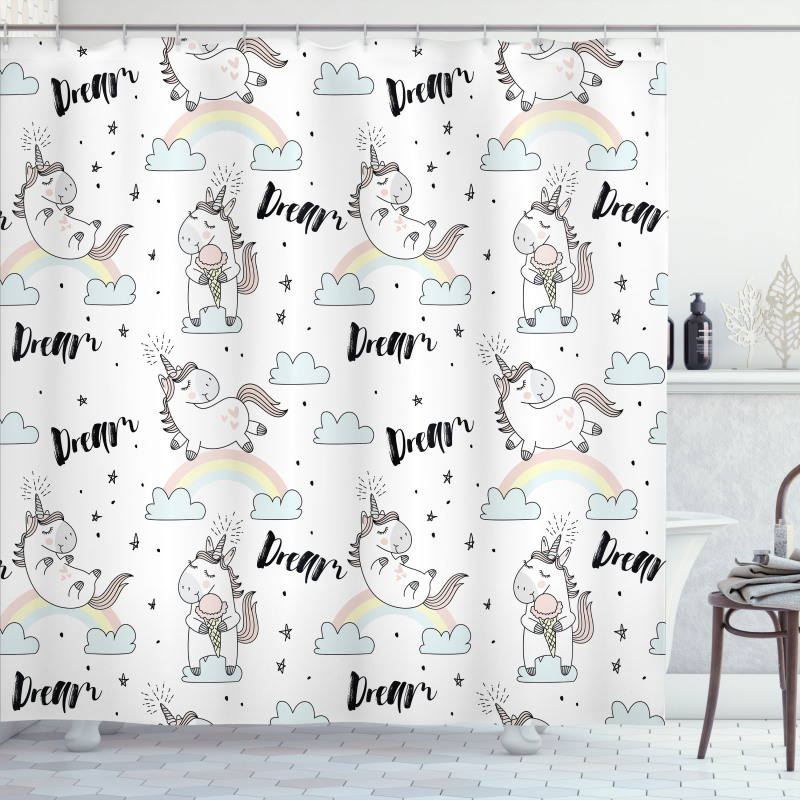 Myth Horse Flying Shower Curtain