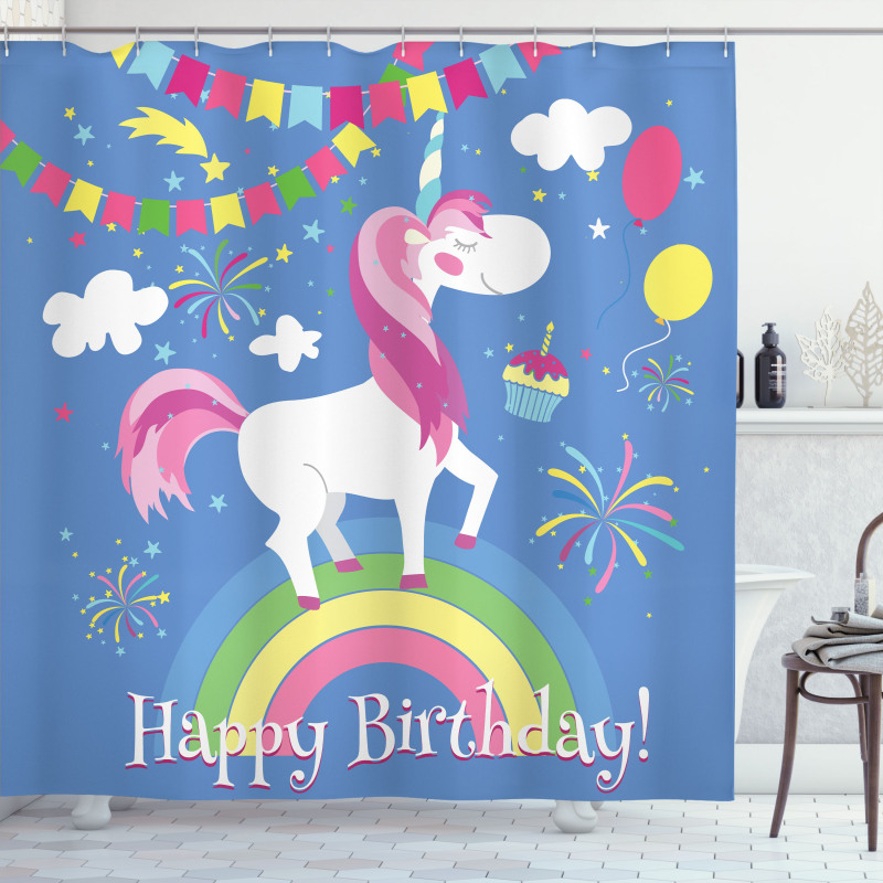 Birthday Cartoon Shower Curtain
