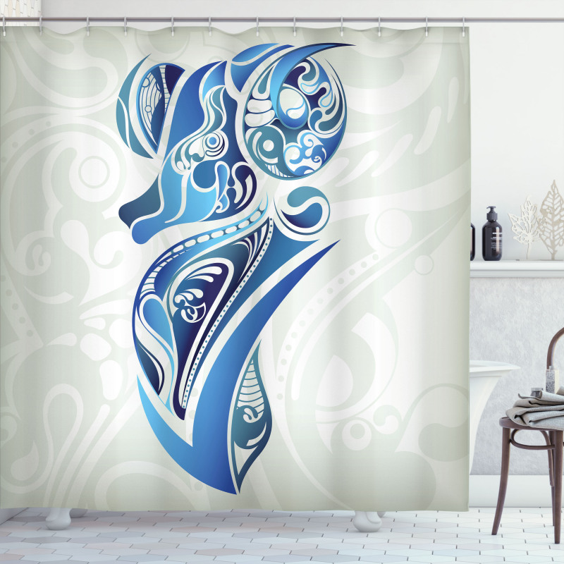 Blue Ram Shower Curtain