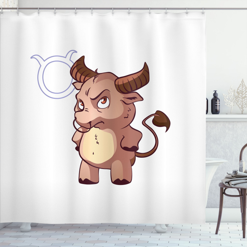 Funny Baby Bull Shower Curtain