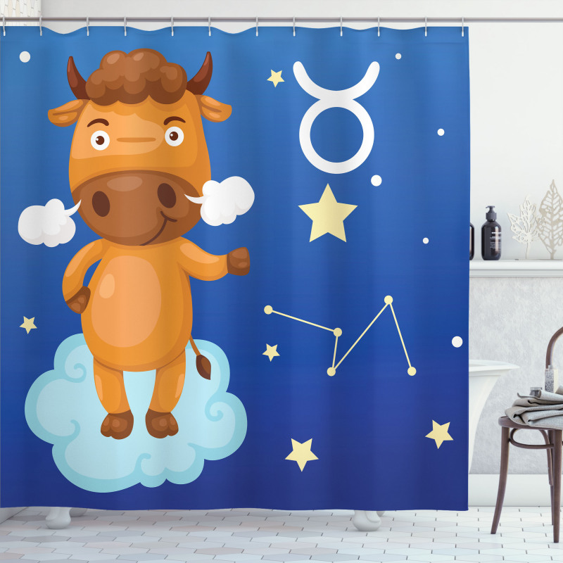 Bull on a Cloud Shower Curtain