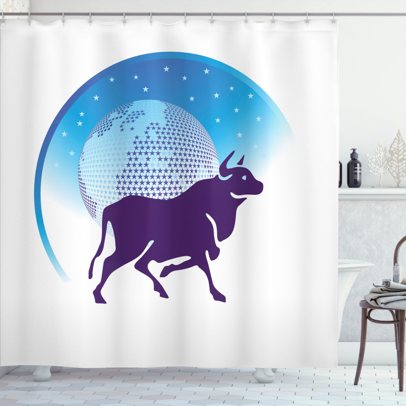 Globe Stars Bull Shower Curtain