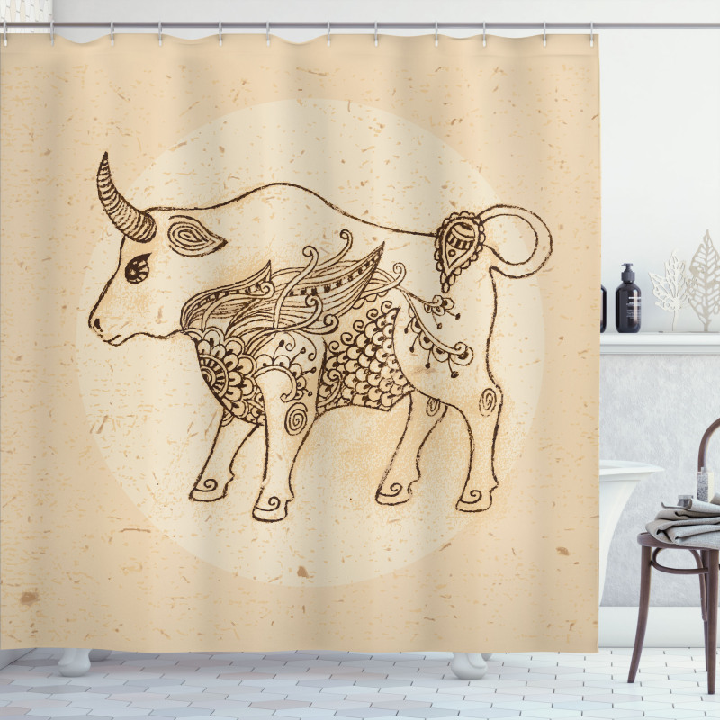 Ornate Ox Shower Curtain
