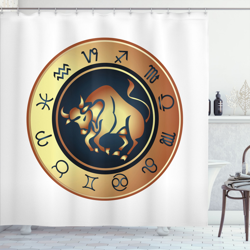 Circle Bull Shower Curtain