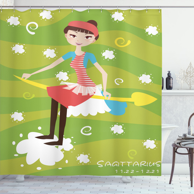 Girl on an Arrow Shower Curtain