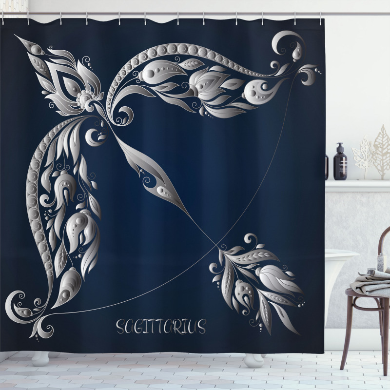 Bow Arrow Motif Shower Curtain