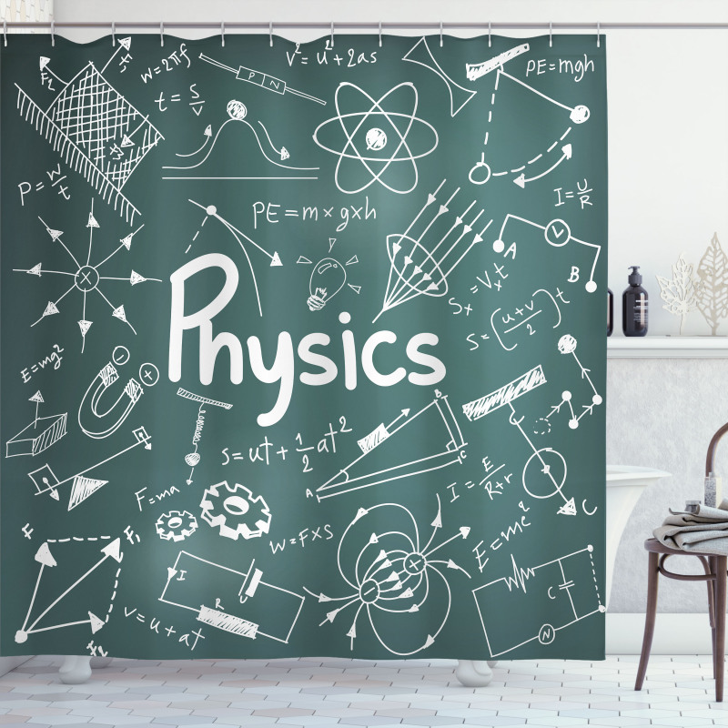 Physics and Math School Shower Curtain