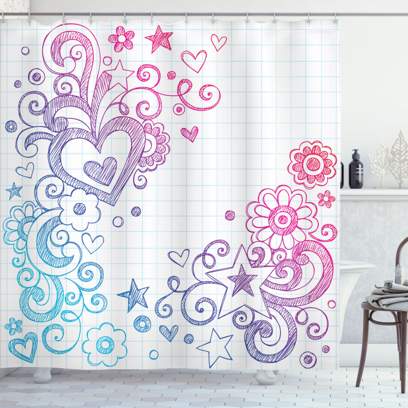 Valentines Day Swirls Shower Curtain