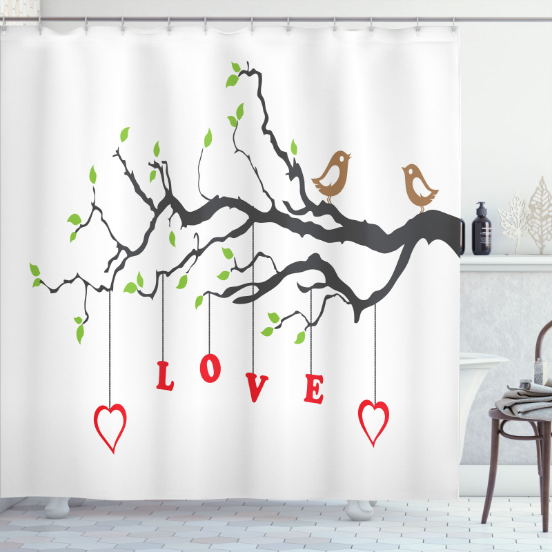 Birds Sitting on a Branch Shower Curtain