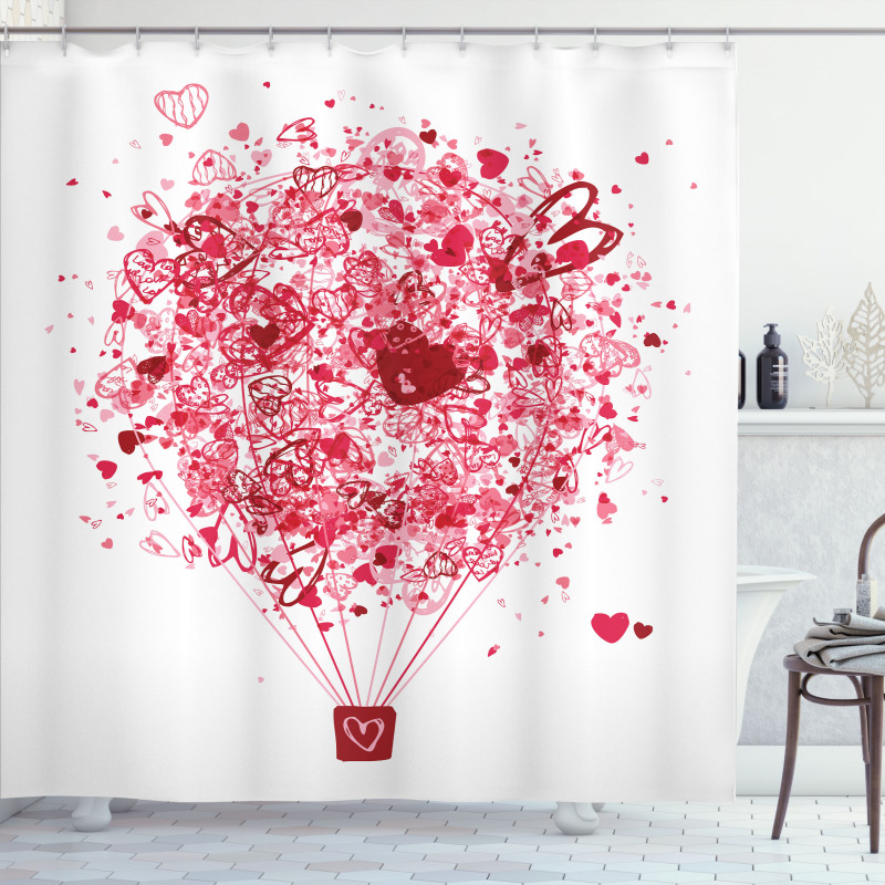 Love is in the Air Balloon Shower Curtain