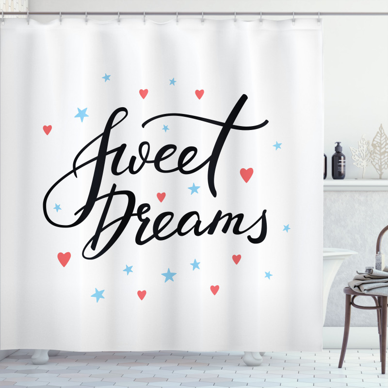 Hearts and Stars Shower Curtain