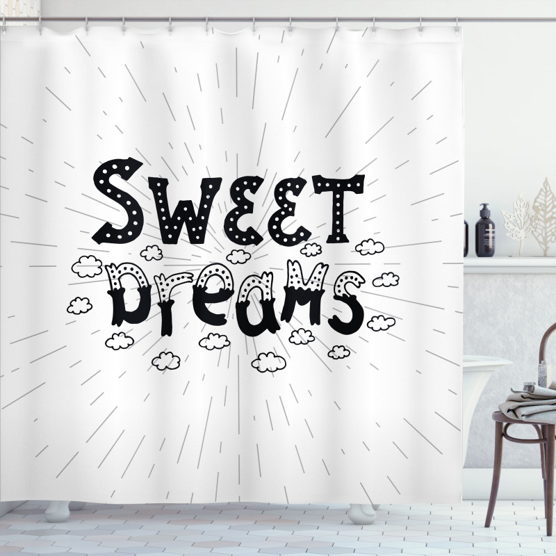 Retro Words Clouds Shower Curtain