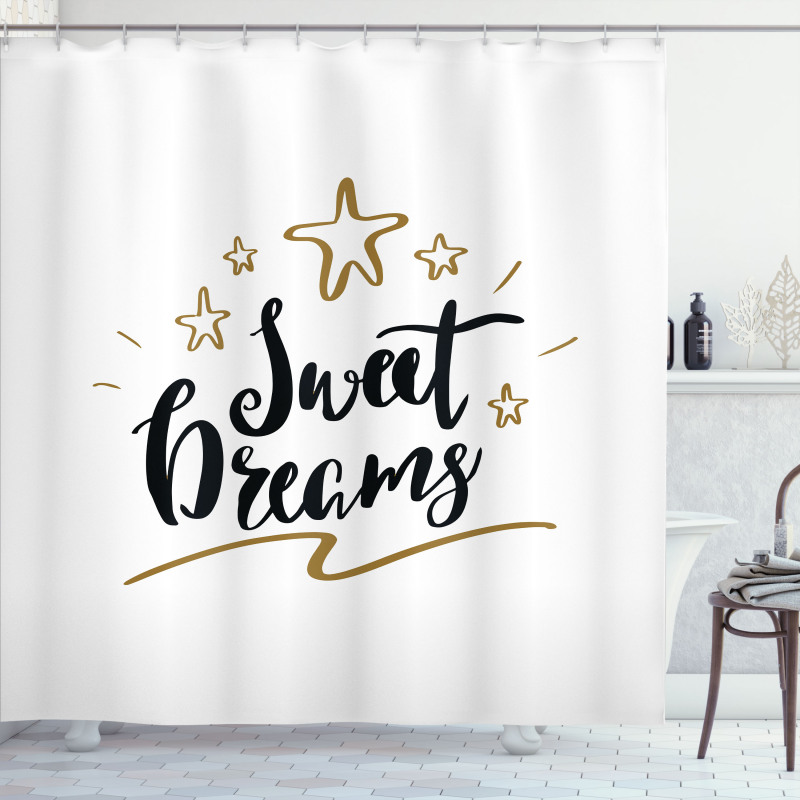 Doodle Stars Text Shower Curtain