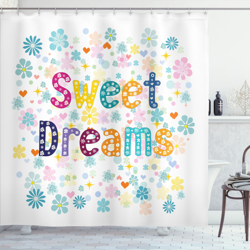 Calligraphy and Swirls Shower Curtain