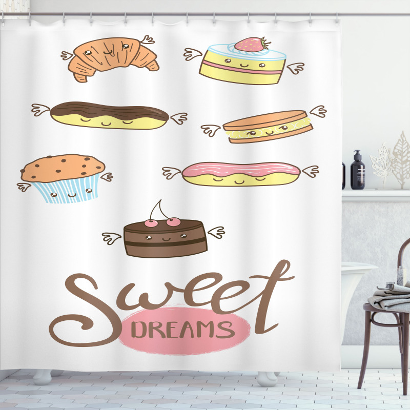 Éclair and Cake Shower Curtain