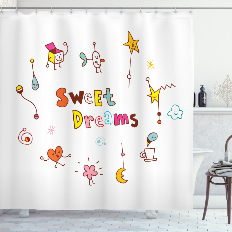 Doodle Stars Toys Shower Curtain