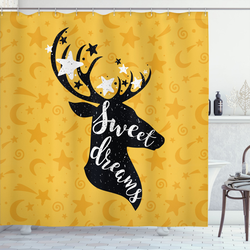 Silhouette of Deer Shower Curtain