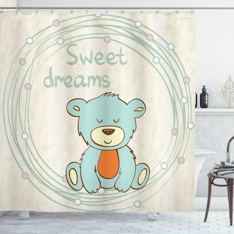 Teddy Bear Sleep Shower Curtain