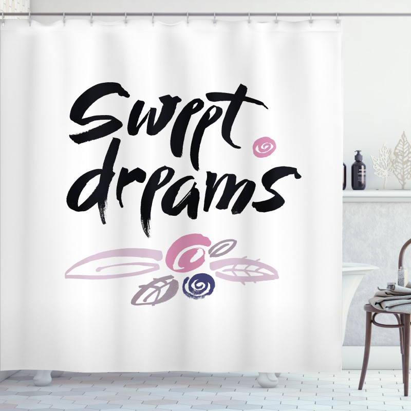 Calligraphy Words Shower Curtain
