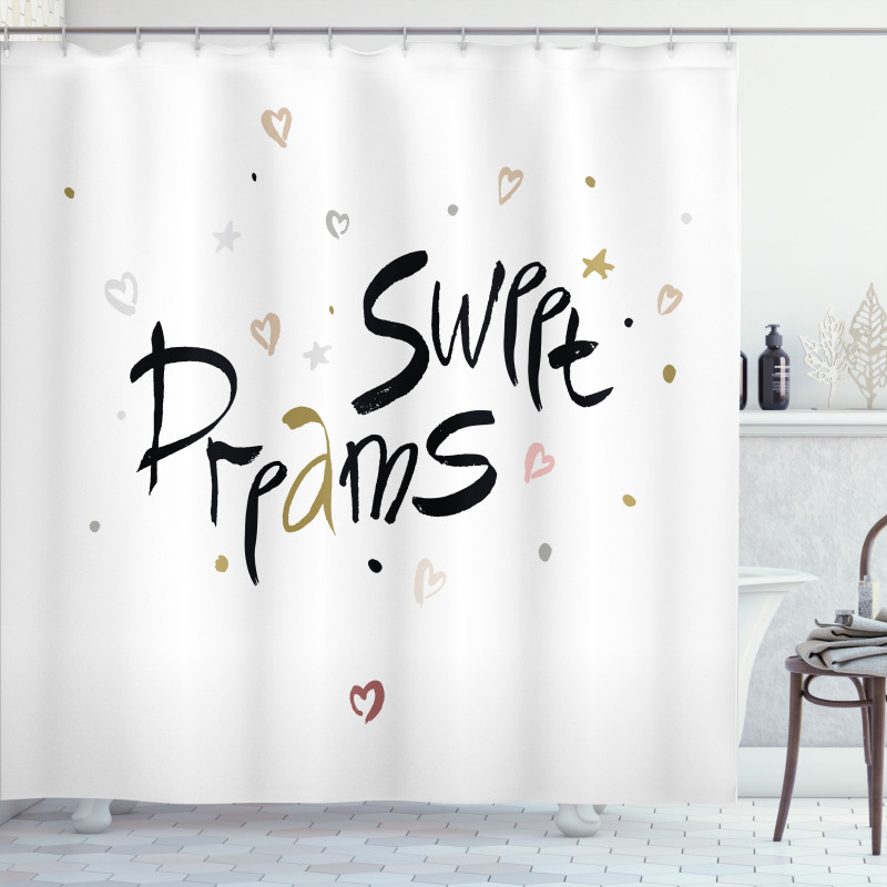 Romantic Calligraphy Shower Curtain