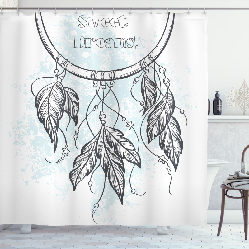 Doodle Aztec Motif Shower Curtain