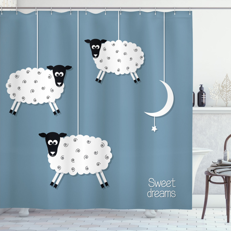 Sheep Moon Star Shower Curtain