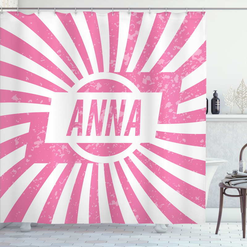 Retro Style Girls Name Shower Curtain