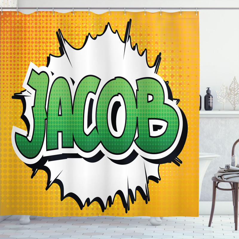 Male Name Comic Burst Shower Curtain