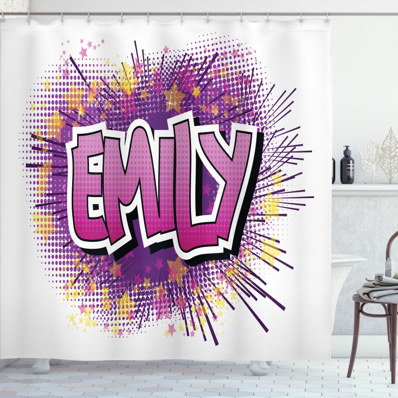 Popular Name Cartoon Shower Curtain