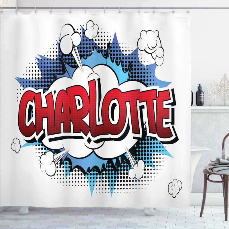 Female Name Cartoon Shower Curtain