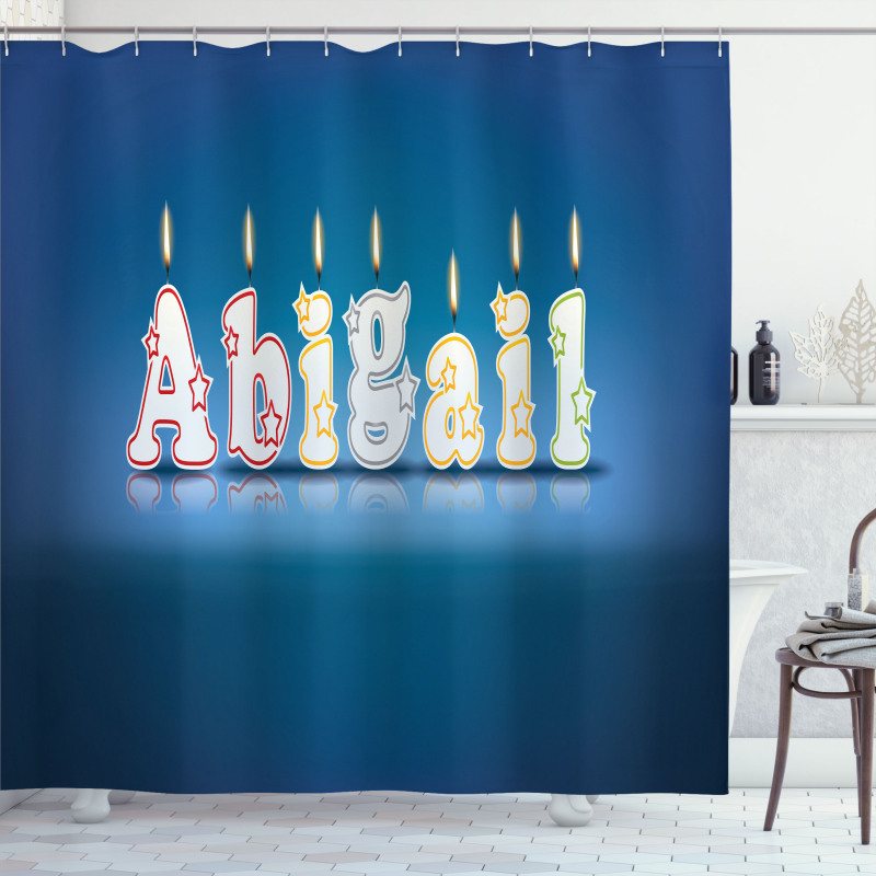 Alphabet Cake Topping Shower Curtain