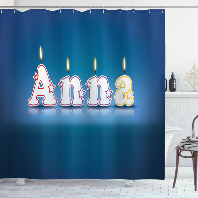 Birthday Candles Name Shower Curtain