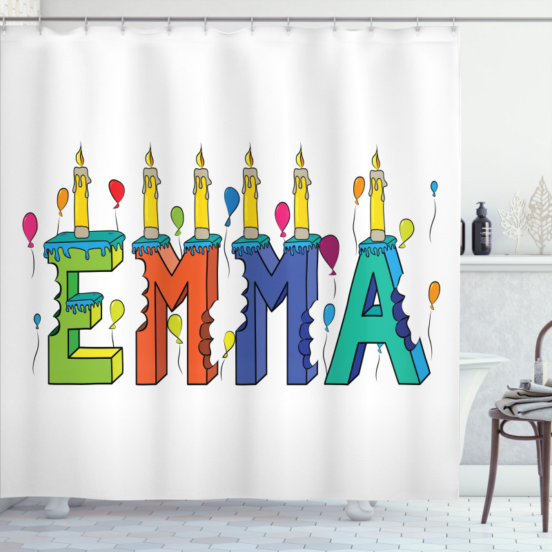 Popular Colorful Name Shower Curtain