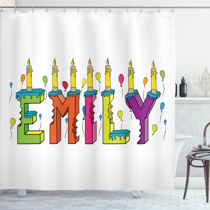 Colorful Cartoon Balloons Shower Curtain