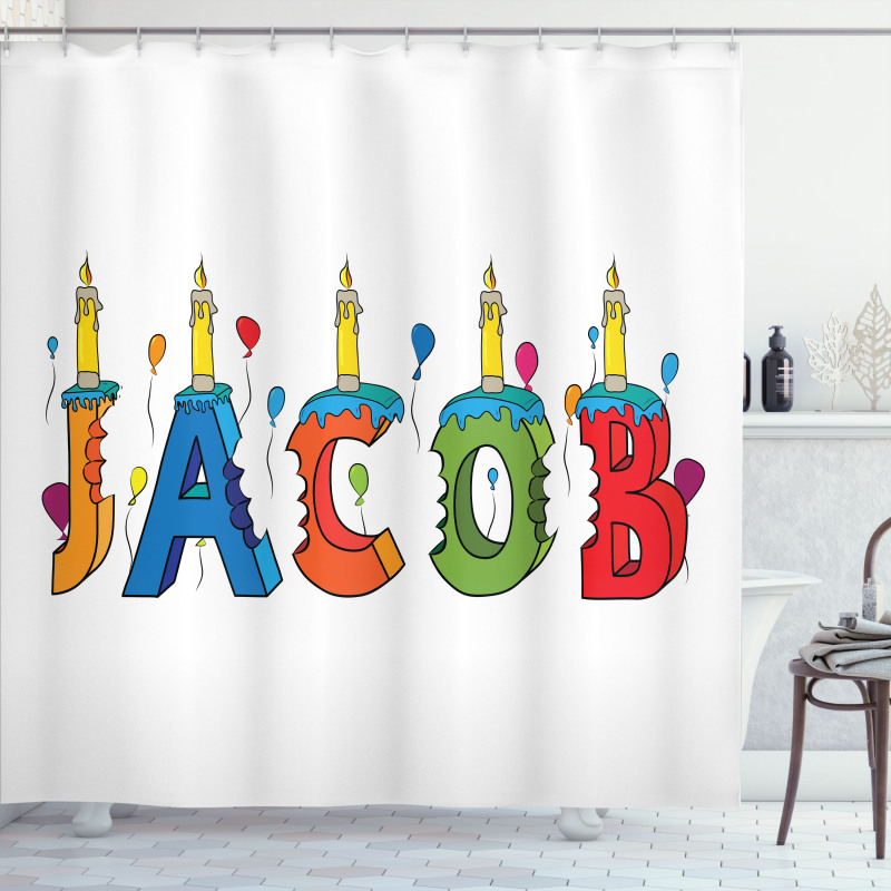 Colorful Name Shower Curtain