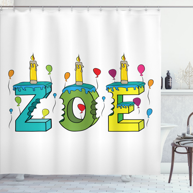 Colorful Birthday Candles Shower Curtain