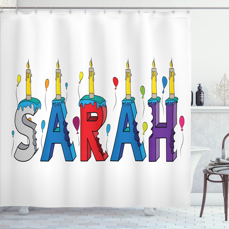 Birthday Girl Name Design Shower Curtain