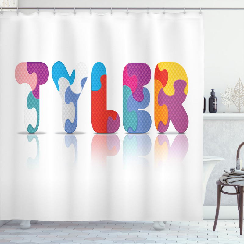 Arrangement of Letters Shower Curtain