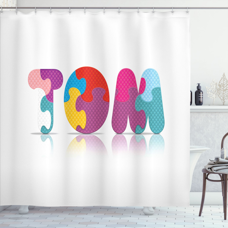 Colorful Popular Boy Name Shower Curtain