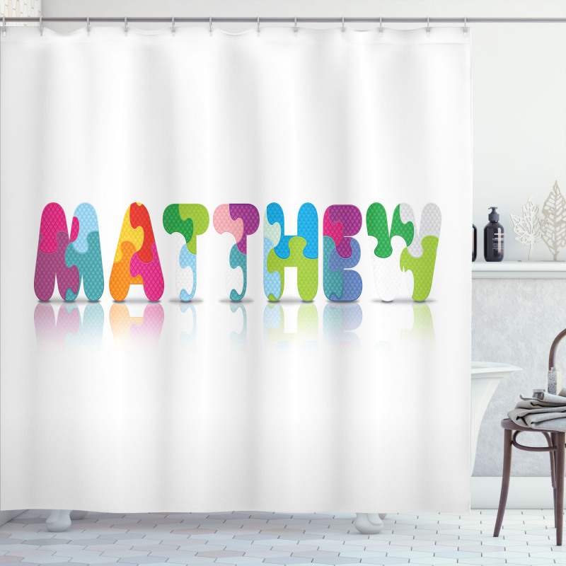 Colorful Baby Name Shower Curtain