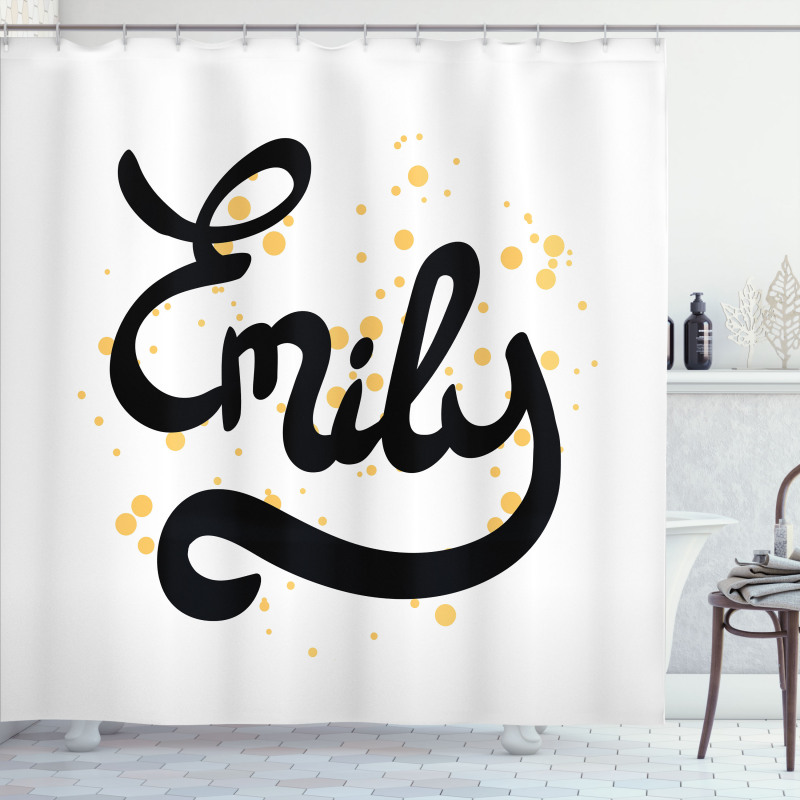 Modern Calligraphic Font Shower Curtain