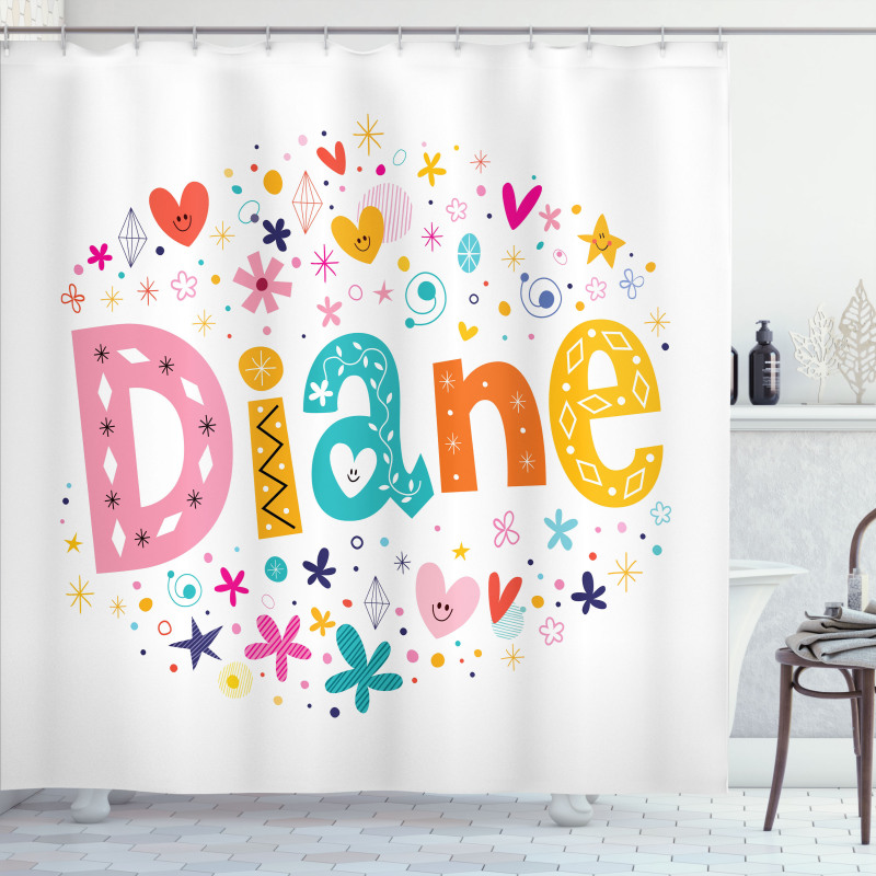 Baby Girl Name Shower Curtain