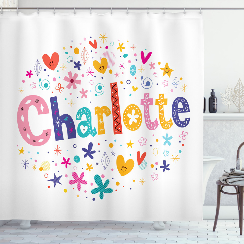 Happy Smiling Stars Shower Curtain