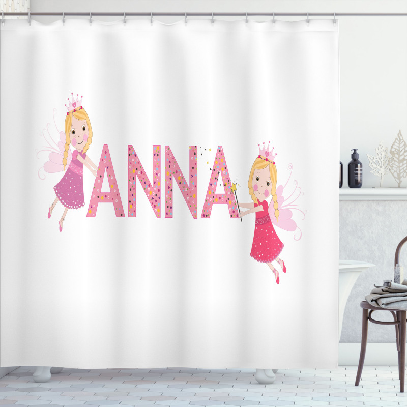 Nursery Themed Lettering Shower Curtain