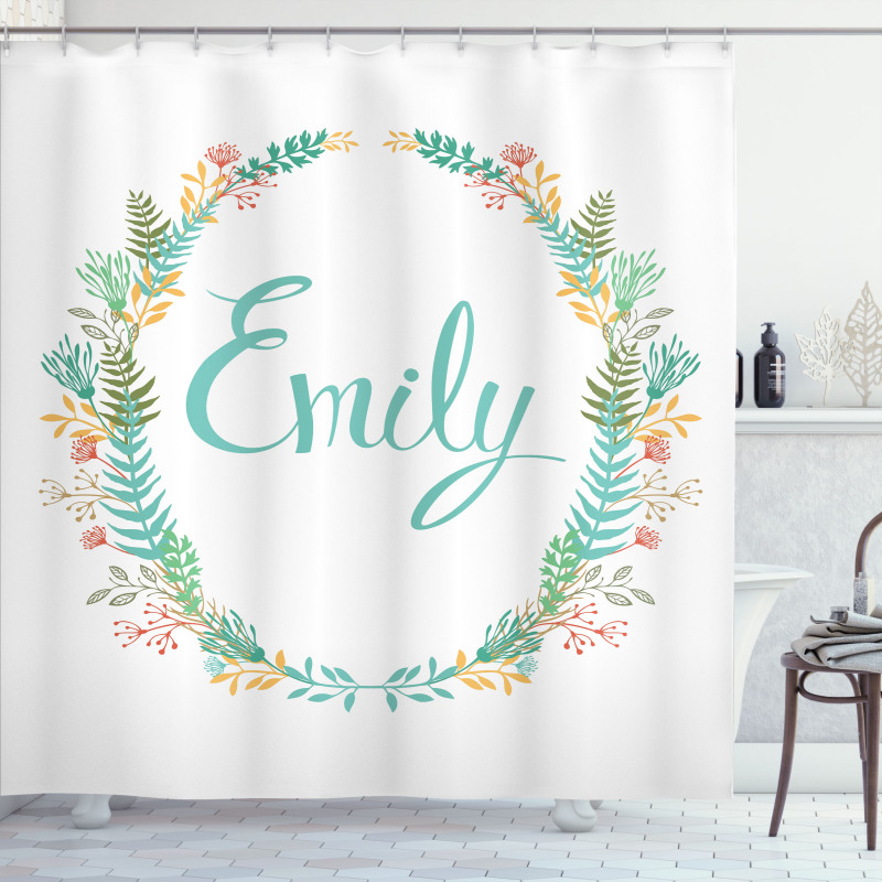 Vintage Leaves Design Shower Curtain