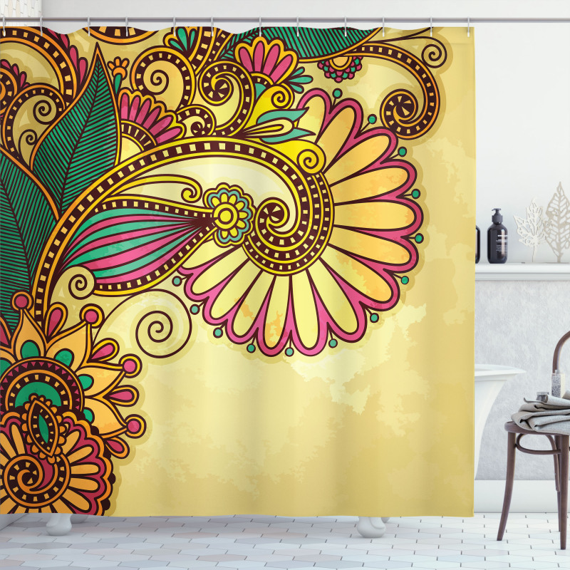 Blooming Colorful Petals Shower Curtain