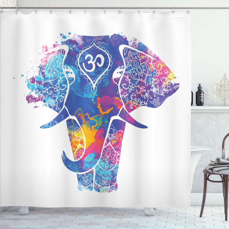Elephant Paint Smears Shower Curtain