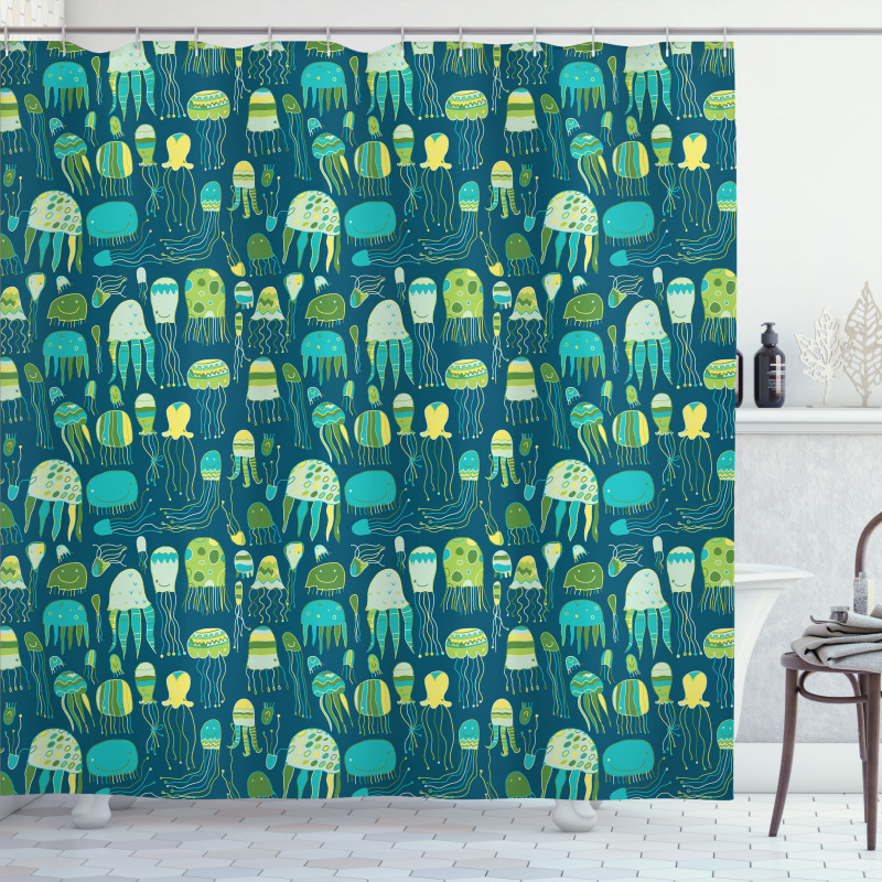 Funny Sea Creatures Shower Curtain