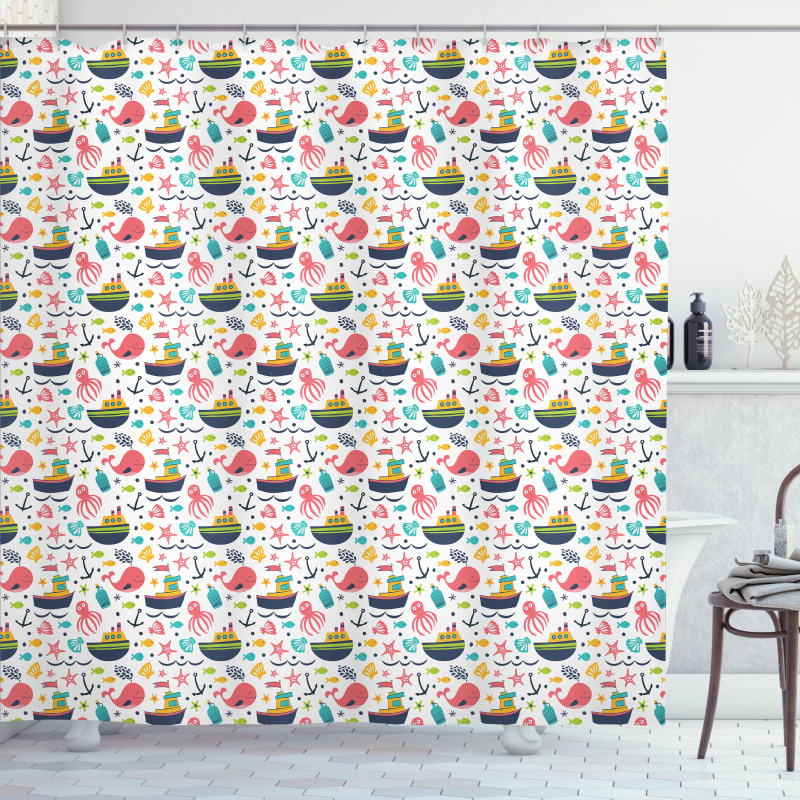 Nursery Summer Pattern Shower Curtain